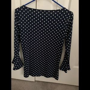Ralph Lauren long Sleeve Navy Polka Dot top